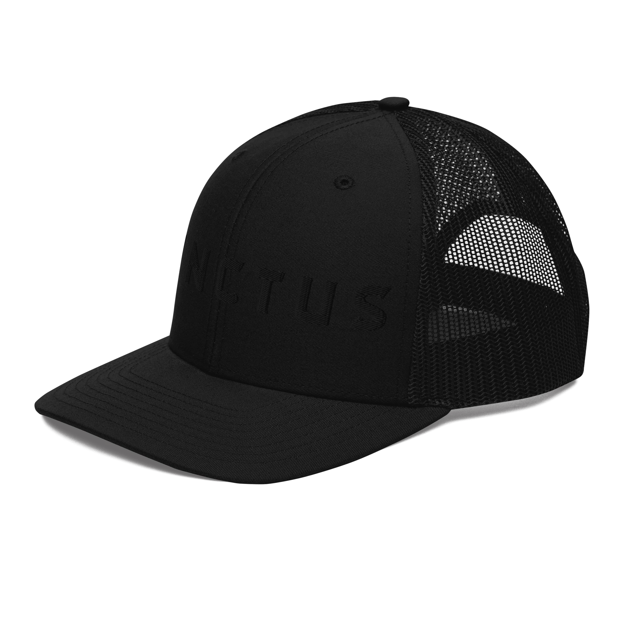 Sanctus Black on Black 3D Puff Trucker Cap - Image 6