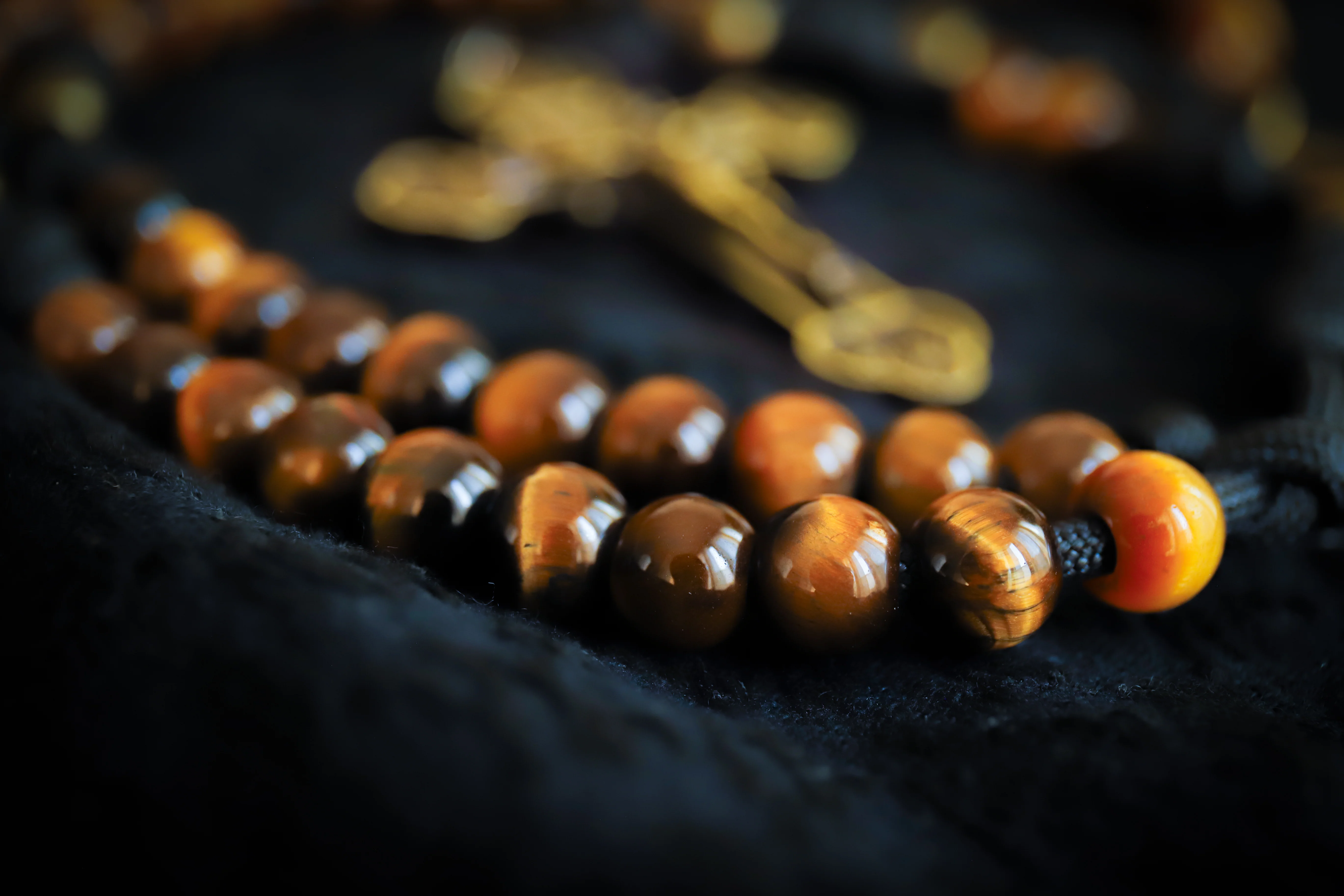 Limited Edition Apostolic Belt Rosary - Tiger's Eye Stone and Brass - Image 6