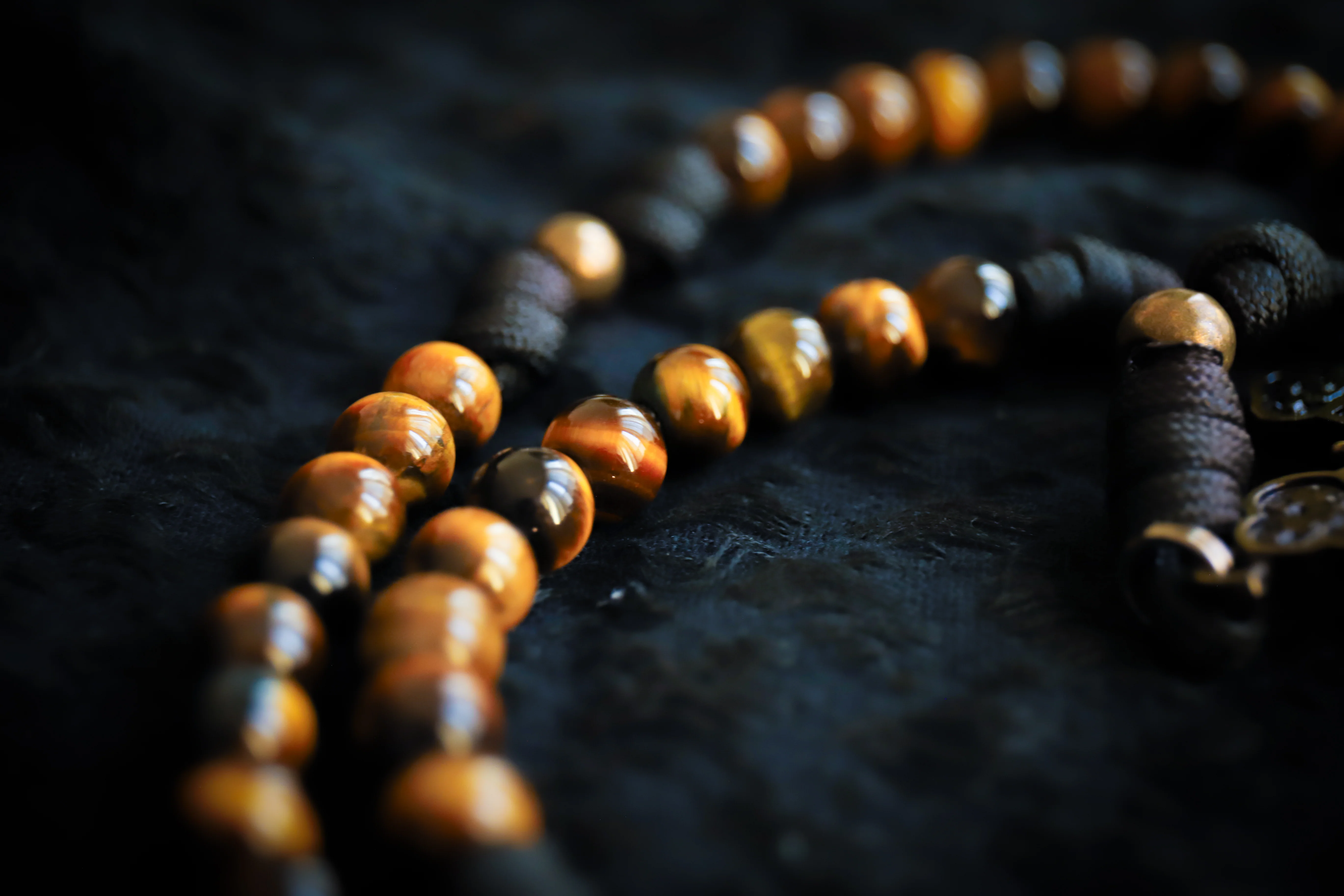 Limited Edition Apostolic Belt Rosary - Tiger's Eye Stone and Brass - Image 8