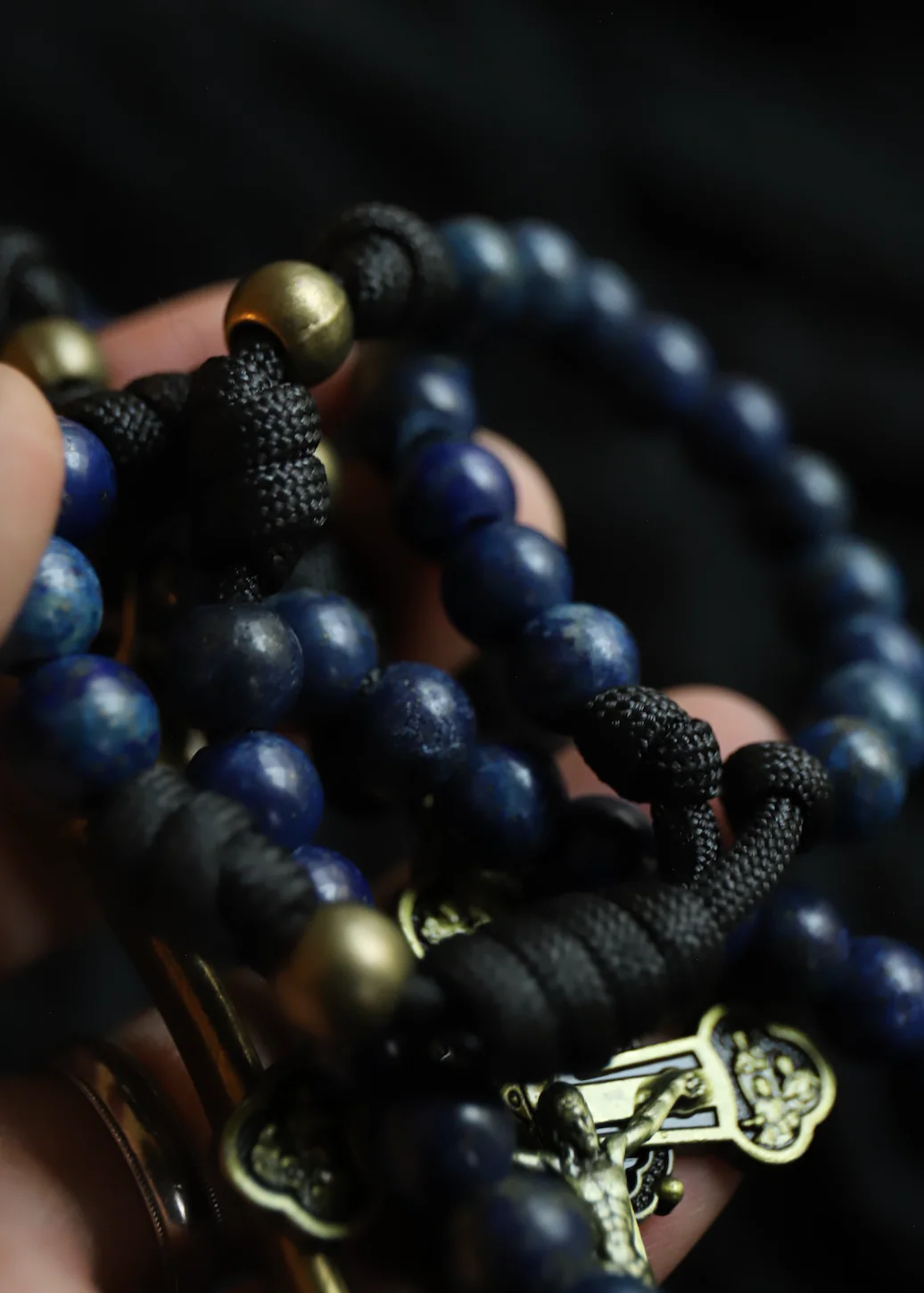 Limited Edition Apostolic Belt Rosary - Lapis Lazuli Stone and Brass - Image 3