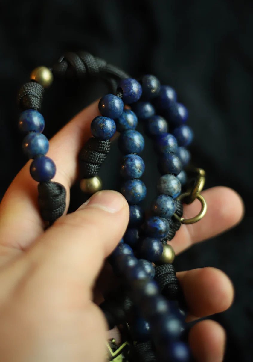 Limited Edition Apostolic Belt Rosary - Lapis Lazuli Stone and Brass - Image 7