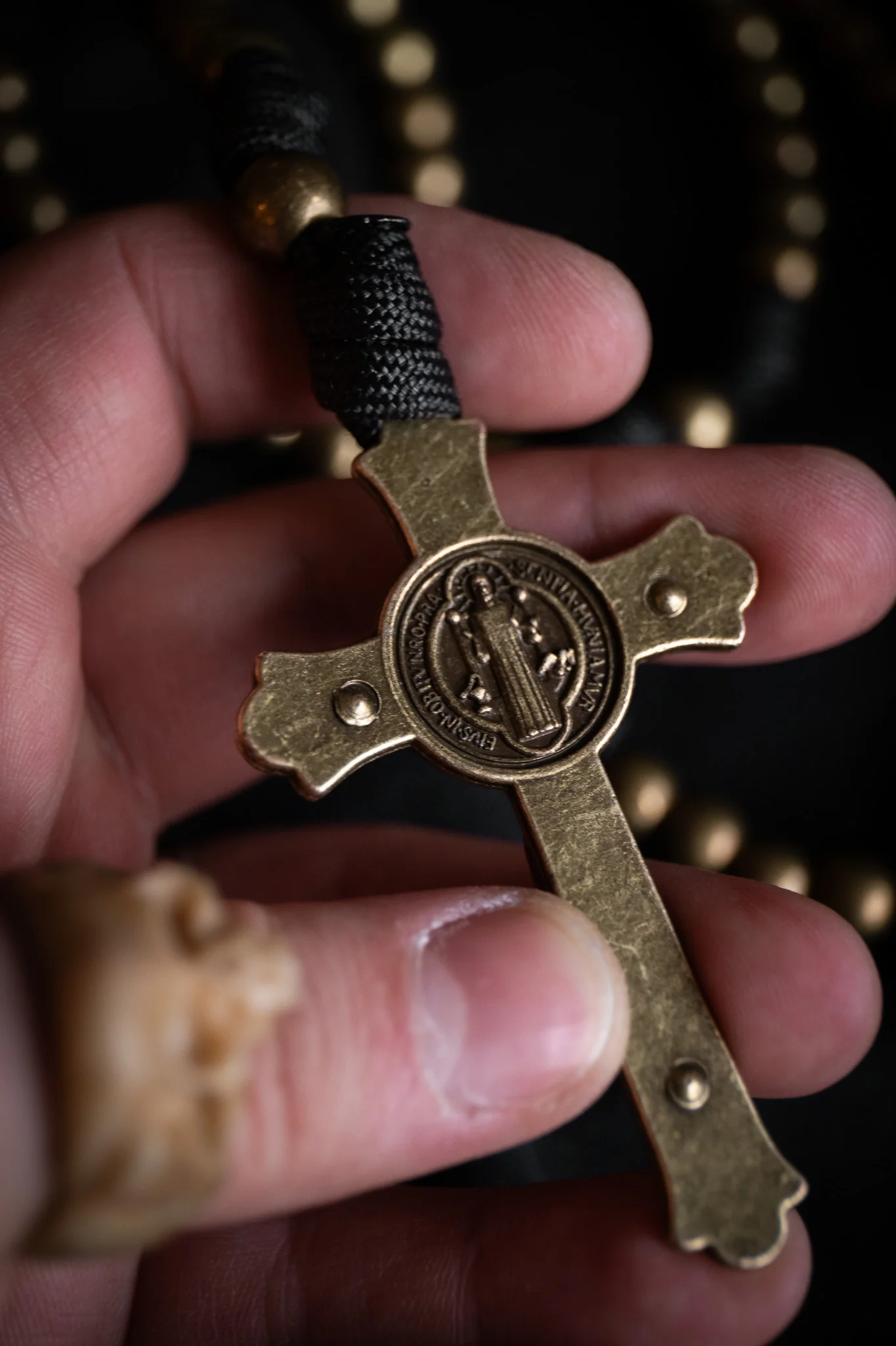Sanctus Open Carry Belt Rosary  MKII - Black & Brass - Image 7