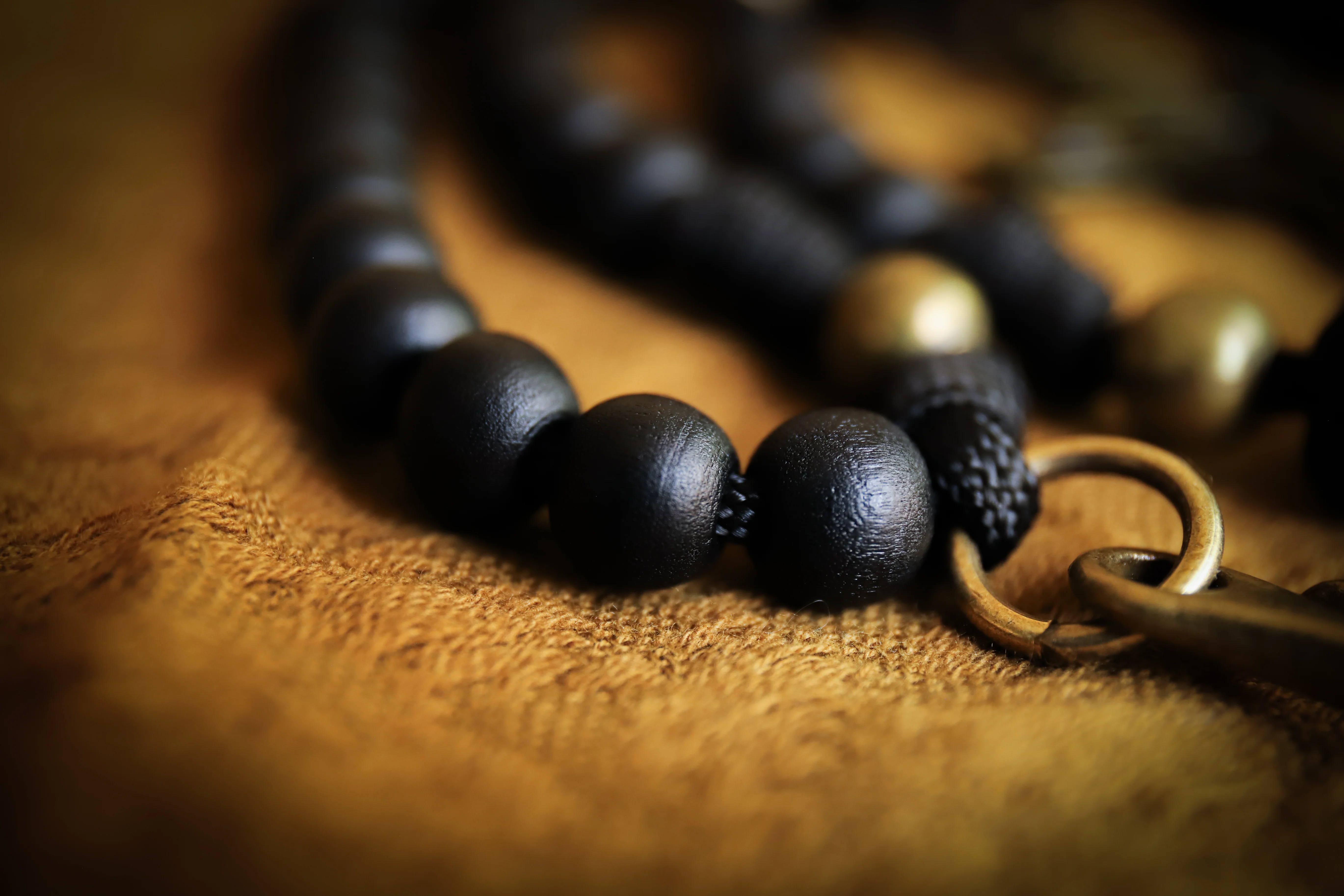 St. Benedict Belt Rosary - Black Wood and Brass - Image 6