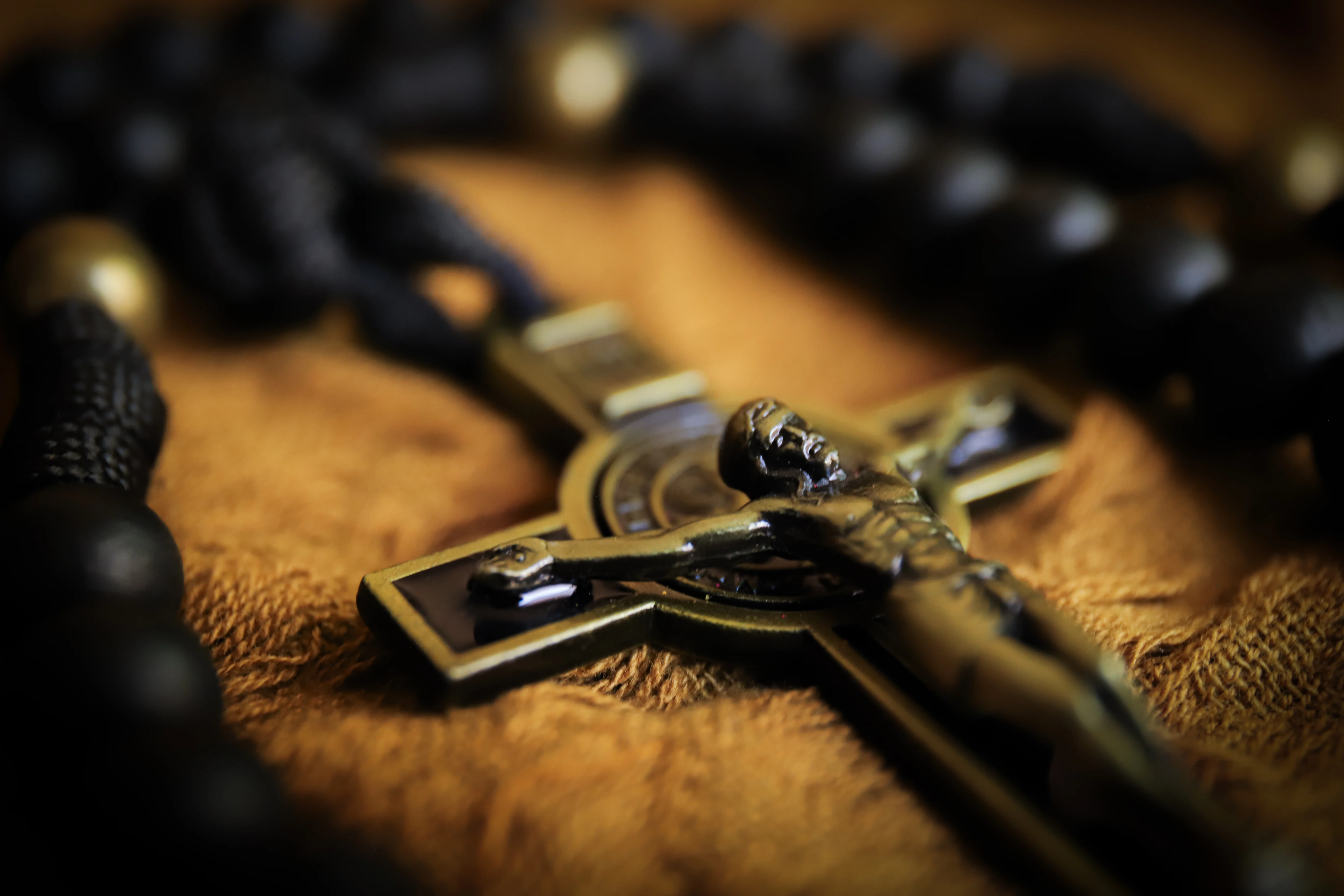 St. Benedict Belt Rosary - Black Wood and Brass - Image 7